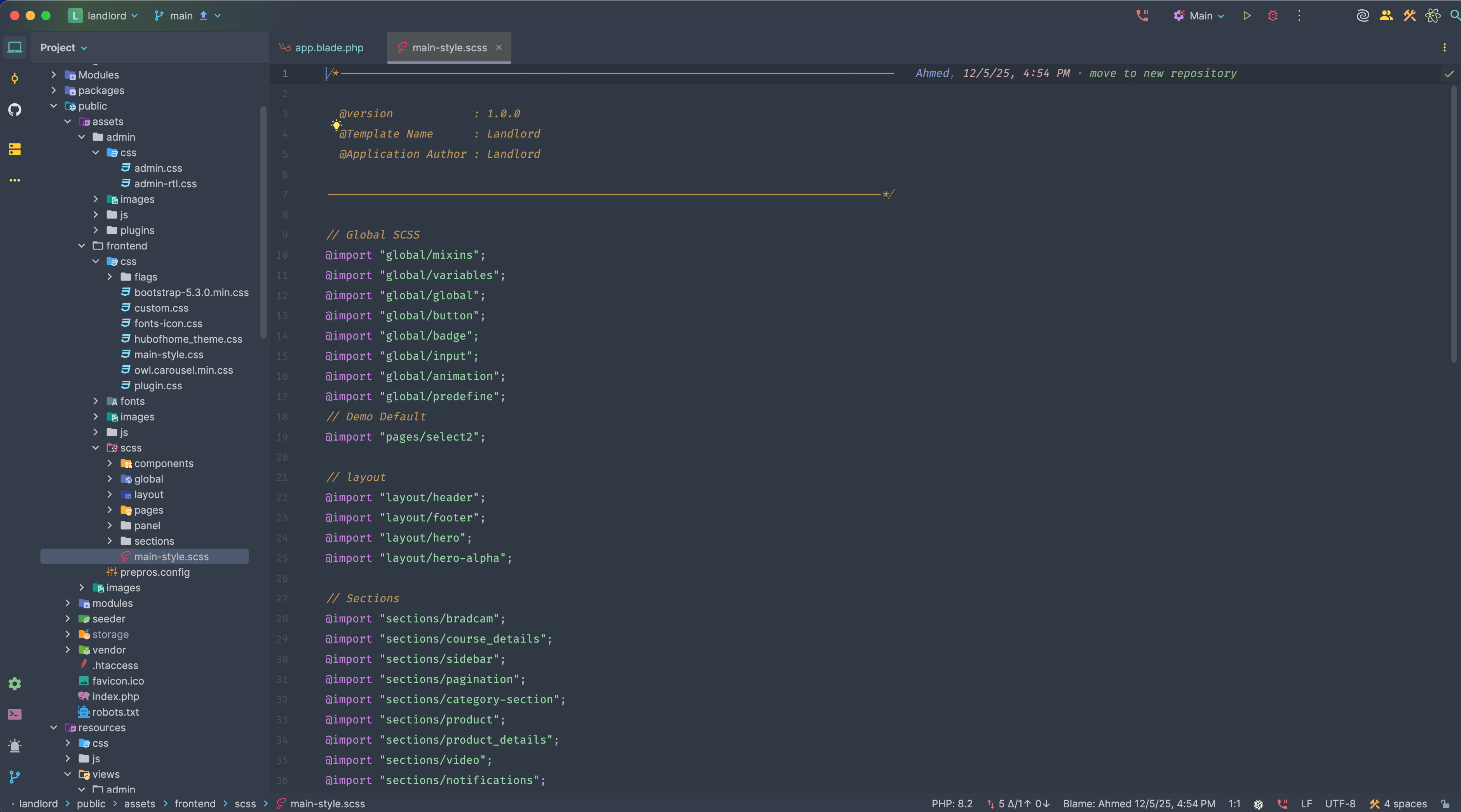Dashboard CSS styling